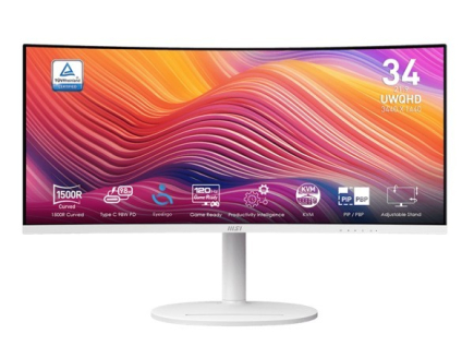 MSI Monitor Modern MD342CQPW 34 inch/LED/UWQHD/Curved/120Hz/black