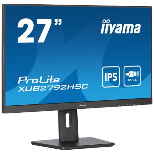 68.6cm/27' (1920x1080) iiyama XUB2792HSC-B5 16:9 4ms IPS HDMI DisplayPort USB-C VESA Pivot Speaker Full HD Black