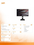 AOC Monitor 23.8 24P1 IPS DVI DP HDMI Pivot Speakers