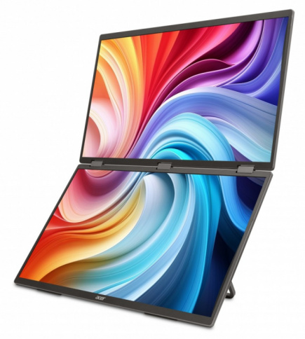 Acer Monitor mobilny dual IPS 19 cali PD193QEbmiuux FHD 16:9 MAT 4MS 250NIT 100MLN:1 HDMI 2xUSB-C SPEAKERS 2.33KG