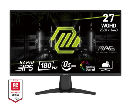LCD Monitor|MSI|MAG 275QF|27''|Gaming|Matte|Panel IPS|2560x1440|16:9|180 Hz|0.5 ms|Colour Black|MAG275QF