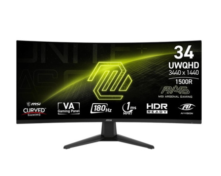 MSI Monitor MAG 346CQ 34 inches/LED/UWQHD/Curved/180Hz/Black