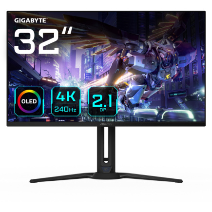 GIGABYTE AORUS FO32U2P 80,01cm 31,5Zoll OLED 3840x2160 UHD 240Hz 250cd/m2 2xHDMI 2.1 1xDP 2.1 1xDP 1x4