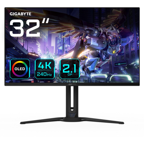 GIGABYTE AORUS FO32U2P 80,01cm 31,5Zoll OLED 3840x2160 UHD 240Hz 250cd/m2 2xHDMI 2.1 1xDP 2.1 1xDP 1x4