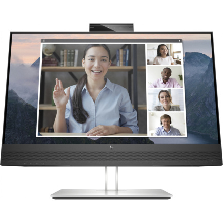 60,45cm/23,8'' (1920x1080) HP E24mv G4 Conferencing Monitor 16:9 5ms IPS HDMI VGA DisplayPort VESA Pivot Speaker Full HD Must/Silver