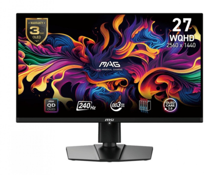 MSI Monitor 26.5 inches MAG 271QPX QD-OLED E2 LED/WQHD/FLAT/240Hz/Черный