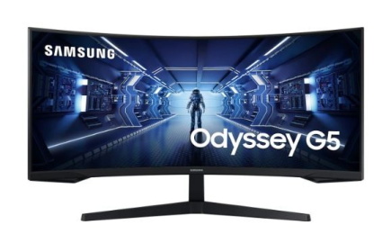 Samsung Monitor 34 inches LC34G55TWWPXEN VA 3440x1440 Ultra WQHD 21:9 cinema format 1xHDMI/1xDP 1 ms (MPRT) curved 165Hz Gaming 2 lata d2d