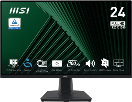 LCD Monitor|MSI|PRO MP245G|23.8''|Business|Panel IPS|1920x1080|16:9|100 Hz|1 ms|Speakers|PROMP245G