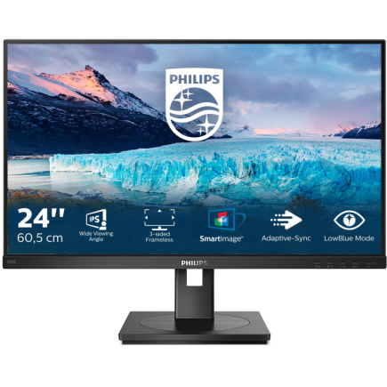 61cm/24'' (1920x1080) Philips S-Line 242S1AE 16:9 4ms HDMI DVI VGA DisplayPort VESA Pivot Speaker Full HD Must