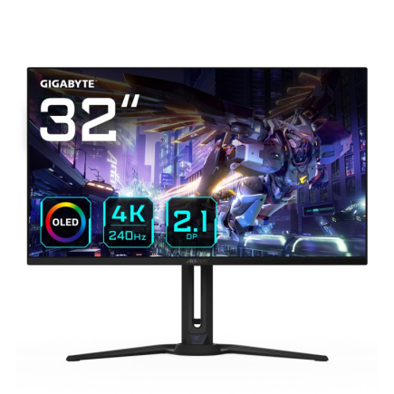 GIGABYTE AORUS FO32U2P 32” OLED Gaming Monitor - 3840 x 2160(UHD), 240Hz, 0.03ms, 250 cd/m2, KVM, FreeSync Premium Pro, DisplayHDR True Черный 400, Displayport2.1