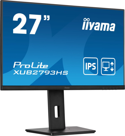 iiyama ProLite 27” Full HD IPS monitor with edge-to-edge design, perfect for multi-monitor setups with height adjustable stand