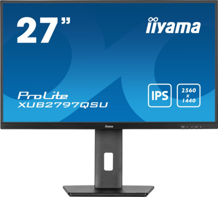 iiyama ProLite 27” QHD IPS technology panel with USB hub and 100Hz refresh rate and 150mm height adjustable stand WLONONWCRJ488