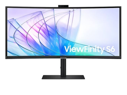 Samsung Monitor 34 inches ViewFinity S65VC VA 3440x1440 UWQHD 21:9 1xHDMI 1xDP 1xUSB-C (90W) 2xUSB 3.0 LAN (RJ45) 5ms HAS VEEBIKAAMERA speakers curved 3YOS
