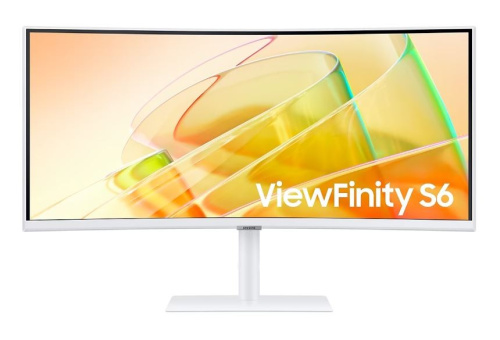 Samsung Monitor 34 inches ViewFinity S65CT VA 3440x1440 UWQHD 21:9 1xHDMI 1xDP 2xTB 4.0(90W/15W) 3xUSB 3.0 LAN 5ms 100Hz HAS speakers curved Valge 2Yd2d