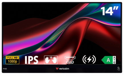 Verbatim Portable Touchscreen Monitor Light Full HD