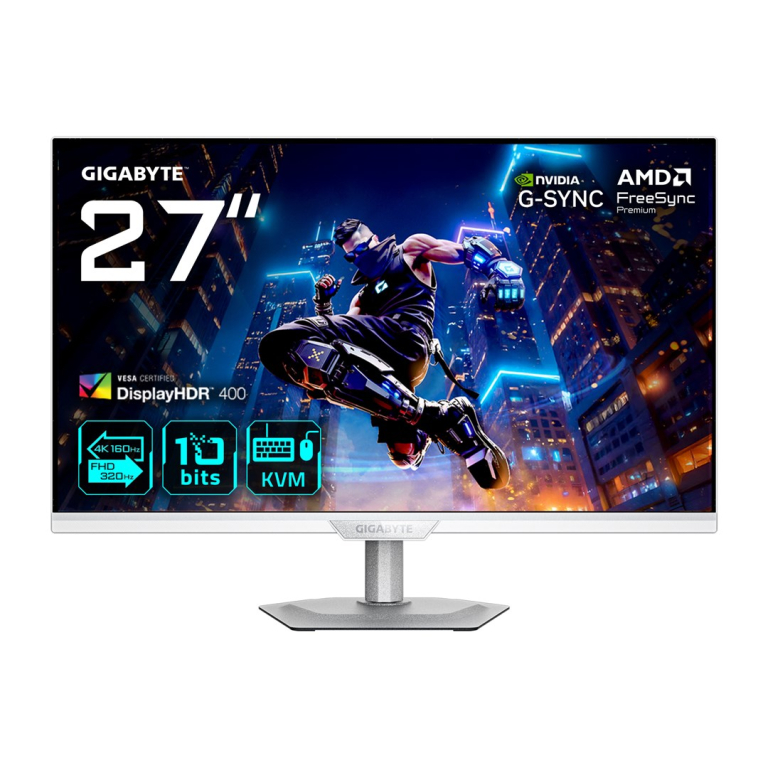 Tootefoto - GIGABYTE M27UP ICE 27 Zoll UHD/FHD Gaming monitor, 160/320Hz, SS-IPS-Panel, Freesync Premium
