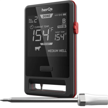 HerQs Pin PRO, must - Nutikas küpsetustermomeeter / HERQS005