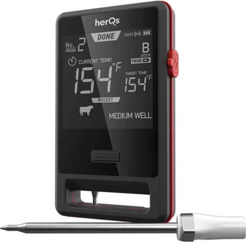 HerQs Pin PRO, must - Nutikas küpsetustermomeeter / HERQS005