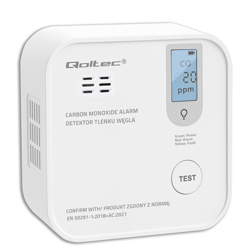 Qoltec Carbon monoxide sensor with battery alarm 85dB