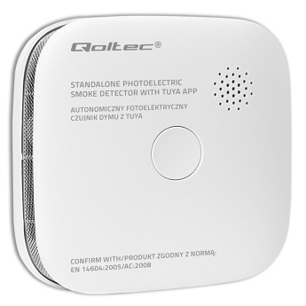 Qoltec Smoke detector with battery Tuya WiFi LED