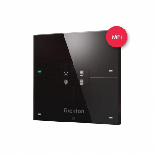 GRENTON SMART PANEL/ 4 TOUCH AREA/ OLED DISPLAY/ WI-FI/ BLACK GLASS FRONT