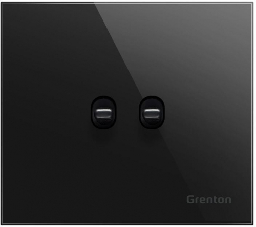 Double Push Button SWITCH Black Grenton