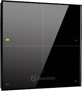 Grenton touch panel / 4 touch fields / TF-Bus / black glass front