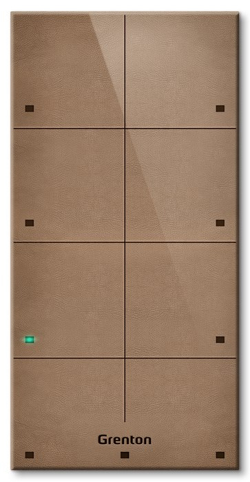 Grenton touch panel / 8 touch zones / TF-Bus / bright, natural leather front