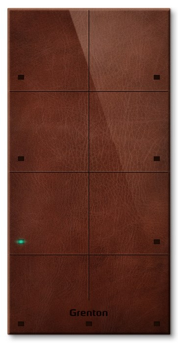 Grenton touch panel / 8 touch fields / TF-Bus / dark, natural leather front