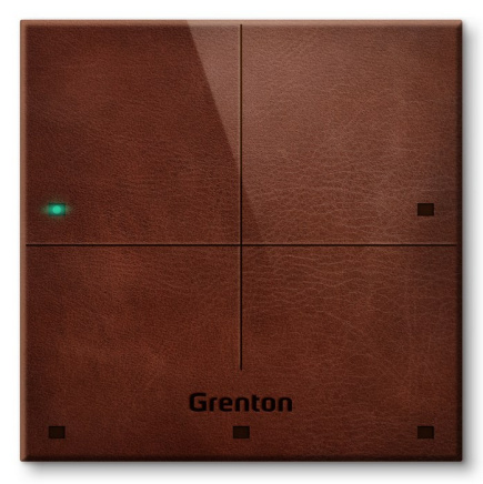 Grenton touch panel / 4 touch fields / TF-Bus / dark, natural leather front