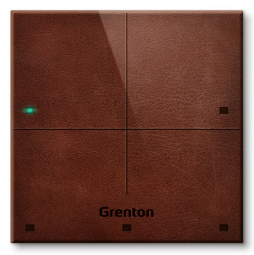 Grenton touch panel / 4 touch fields / TF-Bus / dark, natural leather front