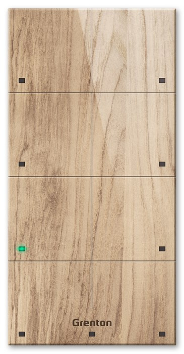 Grenton touch panel / 8 touch zones / TF-Bus / light wooden front