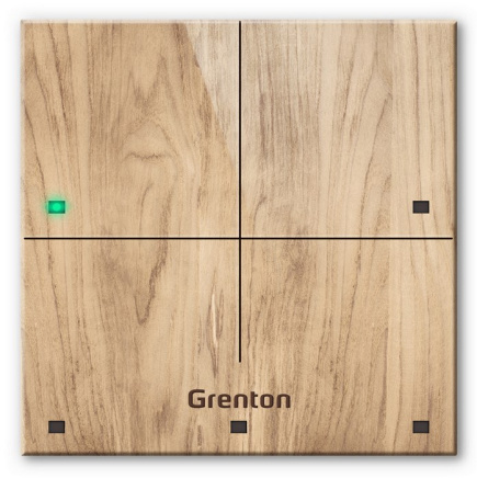 Grenton touch panel / 4 touch fields / TF-Bus / light wooden front