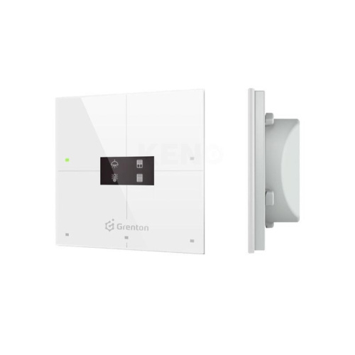 GRENTON SMART PANEL/ 4 TOUCH AREA/ OLED DISPLAY/ TF-BUS/ Valge GLASS FRONT