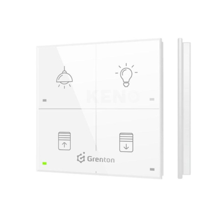 GRENTON TOUCH PANEL/ 4 TOUCH FIELDS/ TF-BUS/ Valge GLASS FRONT