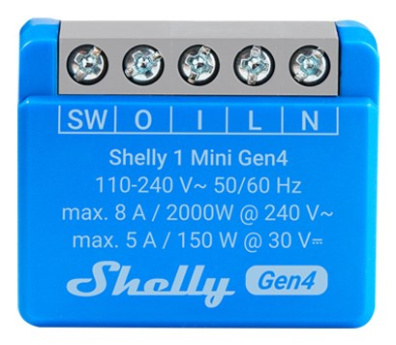 SHELLY 1 Mini Gen4 Smart switch 1P Blue
