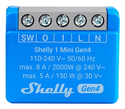 SHELLY 1 Mini Gen4 Smart switch 1P Blue