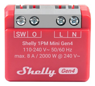 SHELLY 1PM Mini Gen4 Smart switch Red SHELLY 1PM Mini Gen4 Smart switch Red