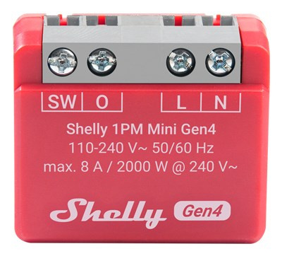 SHELLY 1PM Mini Gen4 Smart switch Red