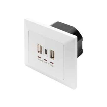 Digitus | Socket with USB A & USB-C Ports, flush mounted Digitus | Socket with USB A & USB-C Ports, flush mounted