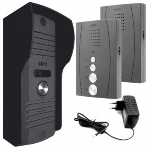 INTERCOM ''EURA'' ADP-51A3 ''DIFESA'' - 1-family, 2 home stations, intercom, graphite