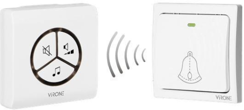 VIRONE DB-3 Wireless Doorbell Battery-Free Button,Learning System,80m