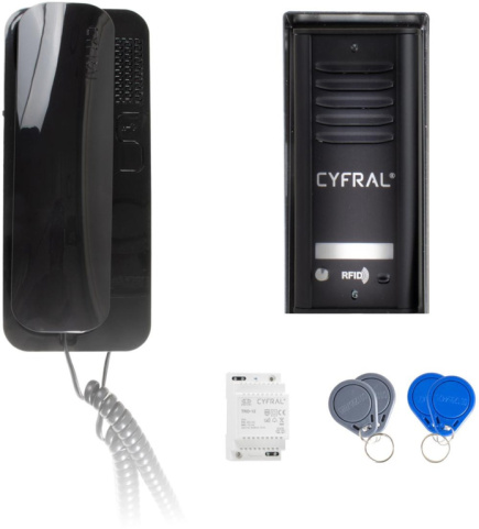 INTERCOM CYFRAL COSMO 1-TENANT CASSETTE Черный UNIFON Черный