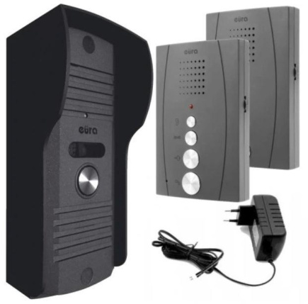 INTERCOM ''EURA'' ADP-51A3 ''DIFESA'' - 1-family, 2 uniphones, intercom, graphite