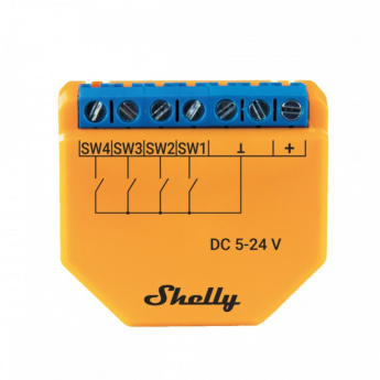 Shelly Relais ''Plus i4 DC'' WLAN Szenenaktivierer BT Unterputz