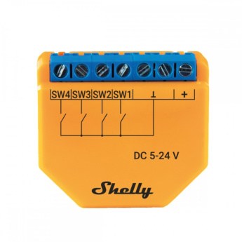 Shelly Relais ''Plus i4 DC'' WLAN Szenenaktivierer BT Unterputz