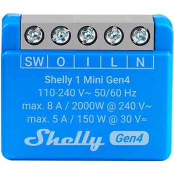 Shelly Relais ''1 Mini Gen4'' WLAN BT max. 8A 1 Kanal WLAN Matter Zigbee Bluetooth Unterputz