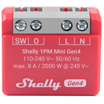 Shelly Relais ''1PM Mini Gen4'' WLAN BT Matter Zigbee Messfunktion max 8A 1 Kanal Unterputz