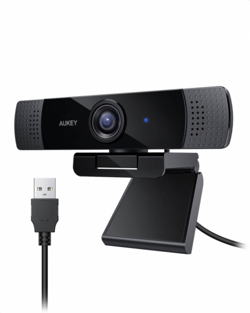 AUKEY PC-LM1E WEBCAM 2 MP 1920x1080 pixels 3ofps with 2x Mics, Stereo, USB Black 