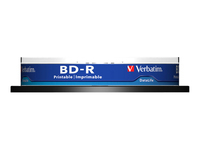 VERBATIM 43804 BluRay BD-R SL DATALIFE Verbatim Spindle 10 25GB 6x Wide PRINTABLE NO ID
